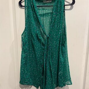Old Navy Teal Patterned Tank Top